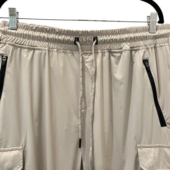 Brooklyn Athletics Mens Jogger Pants Stretch Beige Size Large Drawstring Waist - Picture 4 of 9